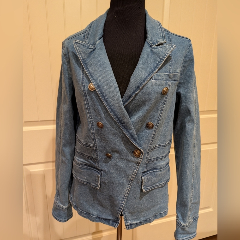 Better Be Blue Double-Breasted Jean Jacket
